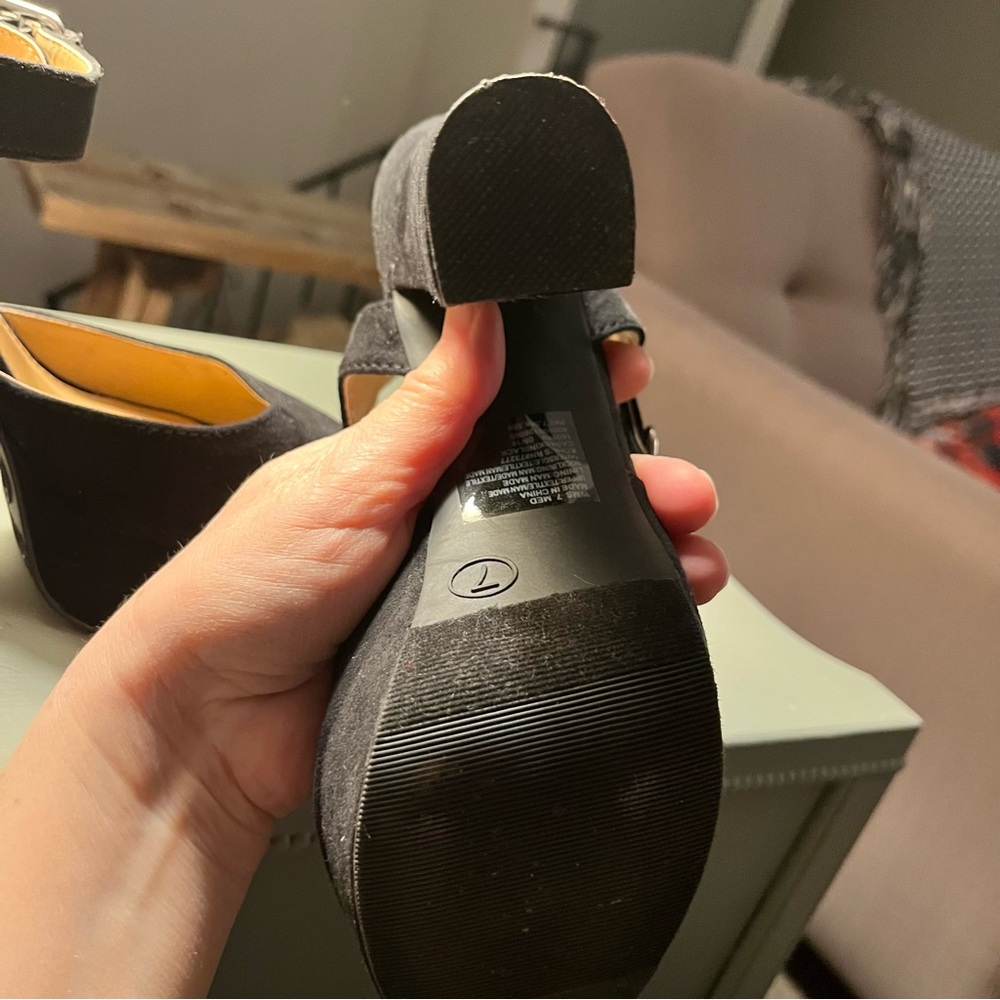 Black Suede Platform Heel Sandals - Women's Candie’s size 7 NWOT buckle straps - Picture 13 of 13